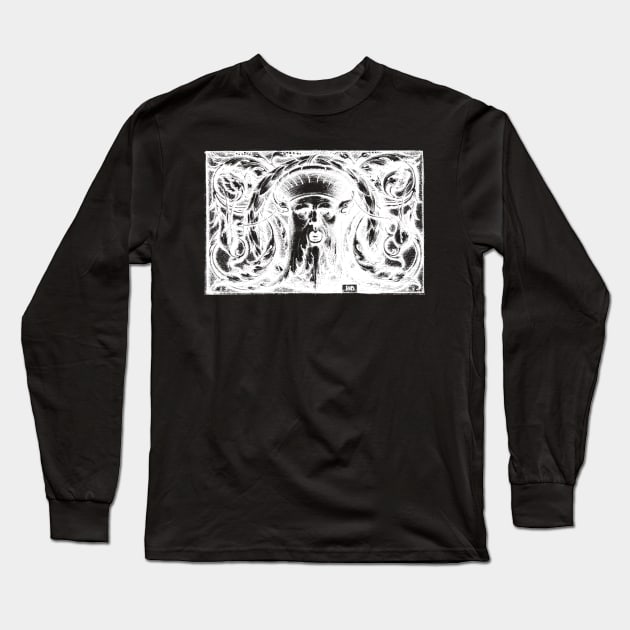 Green Man Renaissance Engraving WhiteAn Long Sleeve T-Shirt by Pixelchicken